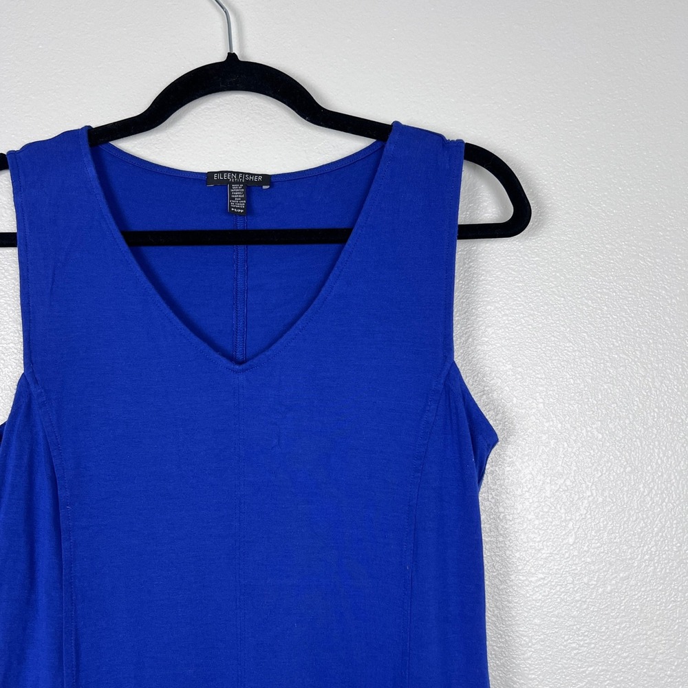 Eileen FIsher Women's Sleeveless V‎ Neck Dress Blue Sz PS - Picture 3 of 6
